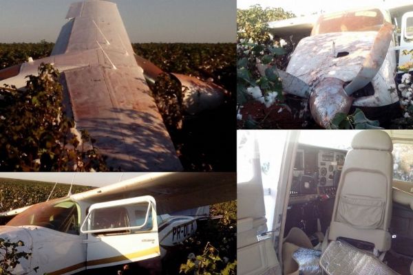 Aeronave é encontrada no meio de plantação de algodão; suspeita de uso para o tráfico