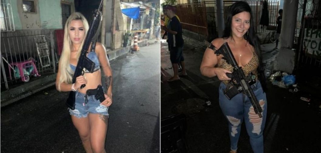 Influenciadora do 'jogo do tigrinho' e 'contadora' do CV aparecem portando fuzil de grosso calibre em comunidade do RJ