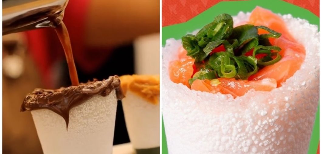 Tapioca em cone usado como xcara de caf, 'sabor temaki' e com recheio de whey so novidades em VG