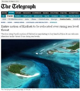 Kiribati pode desaparecer com aumento do nvel do mar