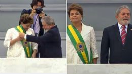 No parlatrio Lula transmite faixa presidencial para Dilma Rousseff