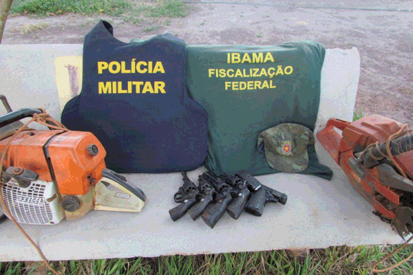 PM, Ibama e Exrcito apreendem 21 armas durante operao no interior