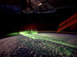 Astronauta fotografa aurora entre a Austrlia e a Antrtica