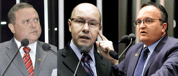 senadores Blairo Maggi, Demstenes Torres e Pedro Taques