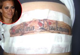 Carolina Dieckmann: F tatua nome da atriz no corpo