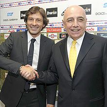 Leonardo e o vice do Milan, Adriano Galliani; brasileiro cobrou permanncia de Kak