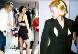 Fotos raras mostram Madonna provando figurino