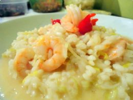 Risotto de camaro e alho por