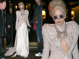 Em Paris, Lady Gaga vai a restaurante sem suti e com modelito estiloso