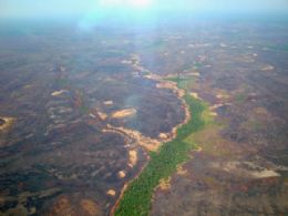 Imagem da area do Parque Nacional Campos Amaznicos, que perdeu rea equivalente a 206 Parques do Ibirapuera devido s queimadas em 2011