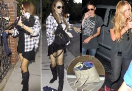 1. Lindsay Lohan  fotografada por paparazzi retirando suas coisas da casa de Samantha; 2. A DJ curte noitada na companhia de Drea De Matteo