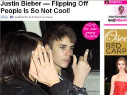 Que isso, Justin Bieber? Cantor faz gesto obsceno para fotgrafo