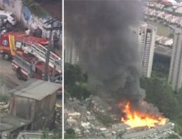 Incndio atinge favela da Zona Sul de SP