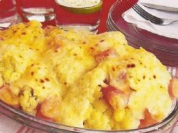 Couve-flor Gratinada com Pesunto e Queijo