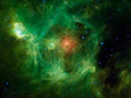 Nebulosa Barnard 3  registrada pelo satlite infravermelho Wise, da Nasa
