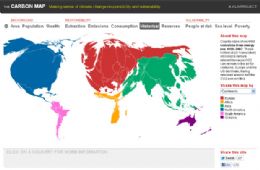 Mapa interativo mostra distribuio desigual de emisses de carbono