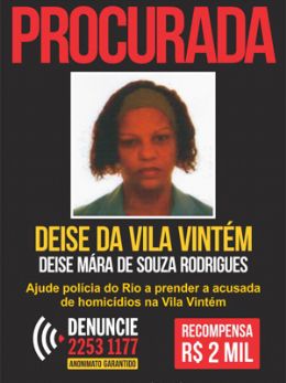 Disque-Denncia divulga cartaz de suspeita de chefiar trfico