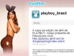 Playboy divulga no twitter foto de Cacau coberta de chocolate