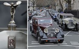 Carreata em Londres celebra os cem anos do smbolo da Rolls-Royce