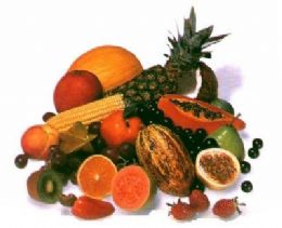 Frutas de poca do um colorido especial no Hortifruti do Big Lar