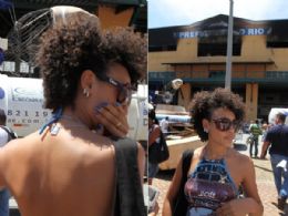 Desolada, a rainha de bateria da Portela, Sheron Menezzes, visita Cidade do Samba