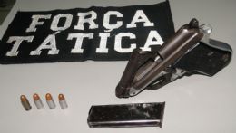 Fora Ttica apreende pistola calibre 6.35