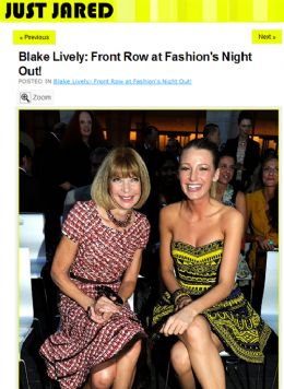 Amizade fashion: Blake Lively  a nova queridinha de Anna Wintour