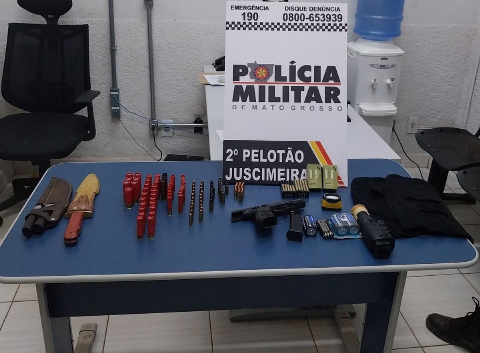 Mulher de 33 anos  presa com pistola e 185 munies de diversos calibres na MT-270