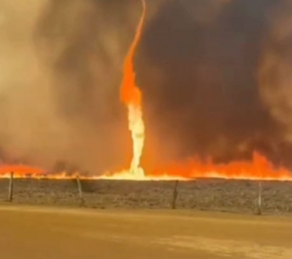 Incndios formam redemoinho de fogo em regio com 11 mil hectares destrudos; veja vdeo