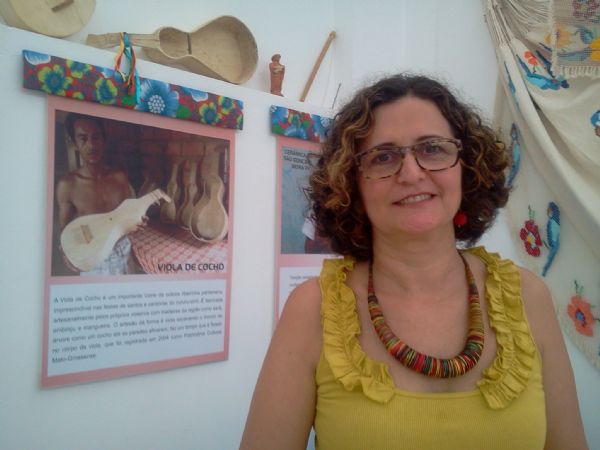 A professora Thereza Martha na aberta da Expolmat em Barra
