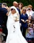 A roqueira Lily Allen preferiu seguir a tradio e se casou com um vestido de mangas longas assinada pela estilista francesa Delphine Manivet 
Agncia Reuters