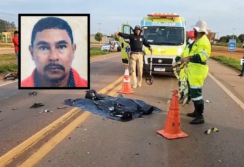 Homem morre em batida entre motocicleta e carreta na BR-163