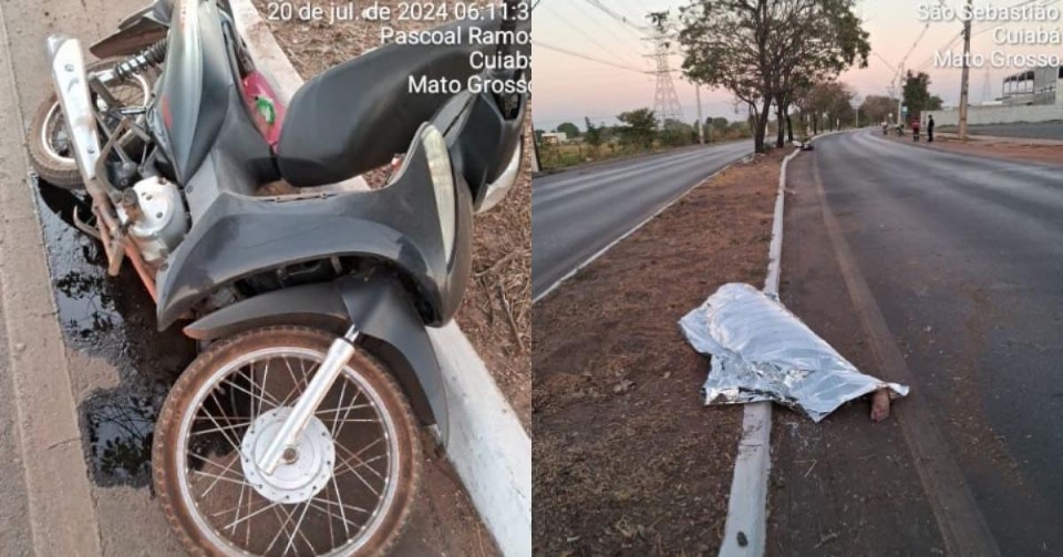 Jovem de 25 anos  encontrado morto aps acidente com motocicleta em Cuiab