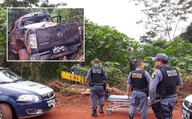 Bandidos capotam Amarok roubada e dois acabam presos