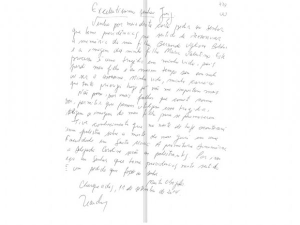 Em carta, pai pede que memria de menino Bernardo seja preservada