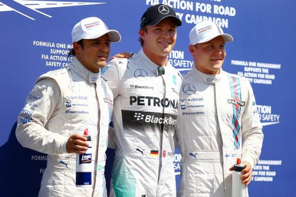 Rosberg  pole em casa, Hamilton bate forte e Massa larga em terceiro