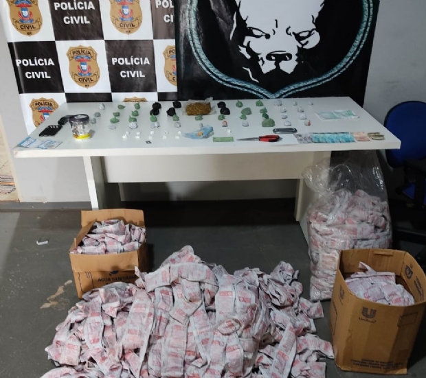 Polcia apreende sacos com inseticida avaliados em R$ 30 mil, drogas e documentos falsos