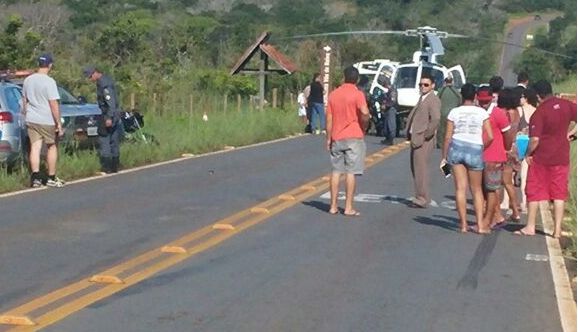 Acidente envolvendo moto Custom deixa 2 feridos na estrada de Chapada; Helicptero resgata vtimas