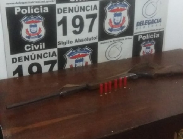 Com ele foi encontrada uma espingarda calibre 28 e seis munies