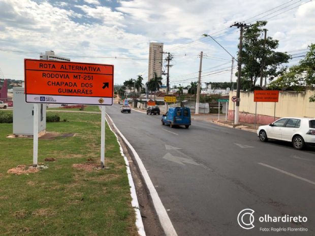 Primeiro dia com desvios tm confuses e Sinfra pede pacincia a motoristas;  fotos e vdeos 