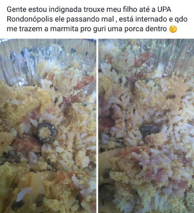 Me encontra porca de parafuso em comida de filho fornecida pela UPA