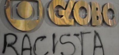 Rede Globo  pichada em protesto  nova minissrie