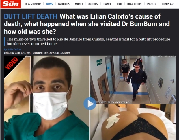 Imprensa dos EUA, Europa, Rssia e Qatar destaca morte de Lilian Calixto e fuga de 'Dr. Bumbum'