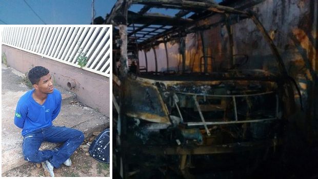 Preso acusado de incendiar micro-nibus da PM aps ter moto apreendida