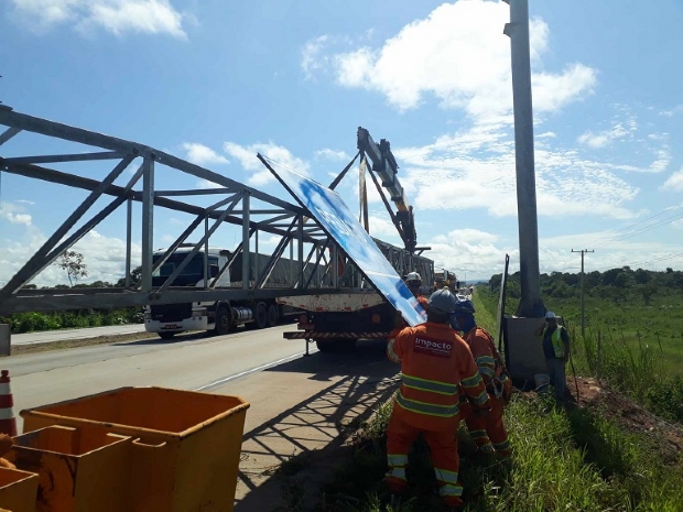 Rodovia Federal ser interditada para instalao de estruturas metlicas