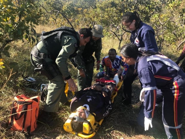 Ciopaer resgata homem que se acidentou durante motocross no Coxip do Ouro