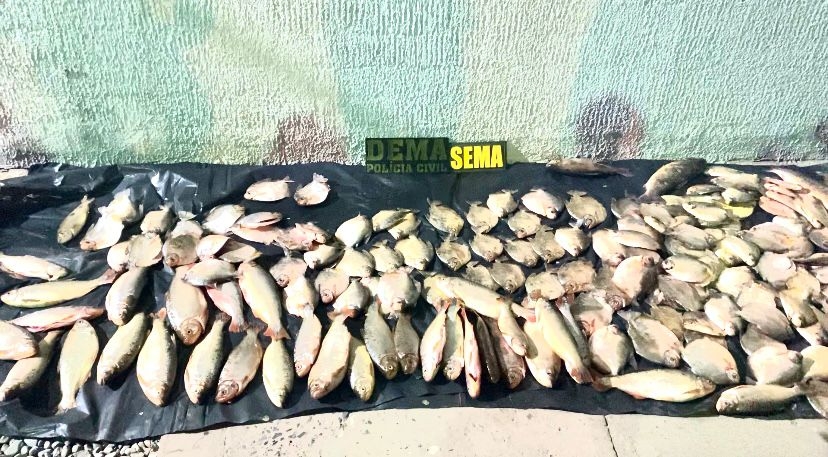 Jovem de 24 anos  preso com 34 kg de pescado irregular no porta-malas de carro