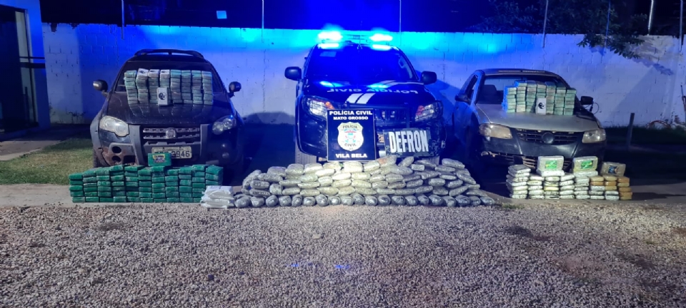 Polcia Civil apreende 370 tabletes de pasta base e maconha na fronteira de MT