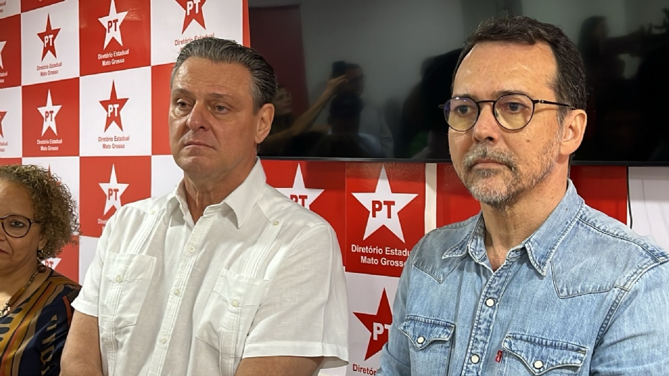 Carlos Fvaro, ao lado de Ldio Cabral, na confirmao do deputado como pr-candidato a prefeito de Cuiab