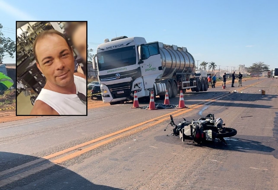 Homem morre em batida entre motocicleta e carreta na BR-163